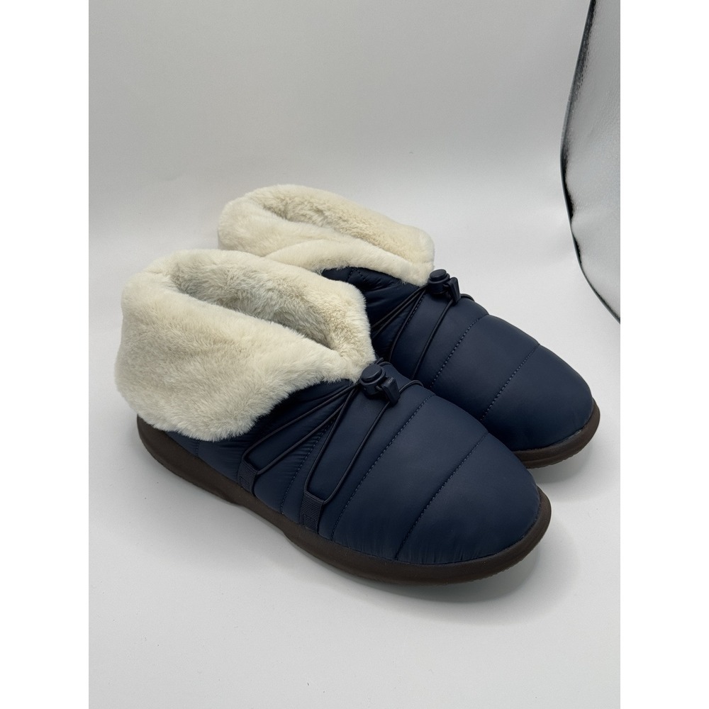 Vionic Gabrie Women's Puffy Arch‎ Supportive Slipper Navy Blue Sz 6